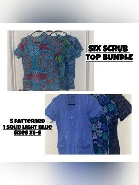 Scrub Tops Bundle 6 Tops Total